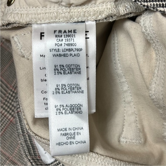 FRAME 90s Houndstooth Plaid Check Denim High Waist Ankle Crop Kick Flare Jean 25 - Picture 12 of 13